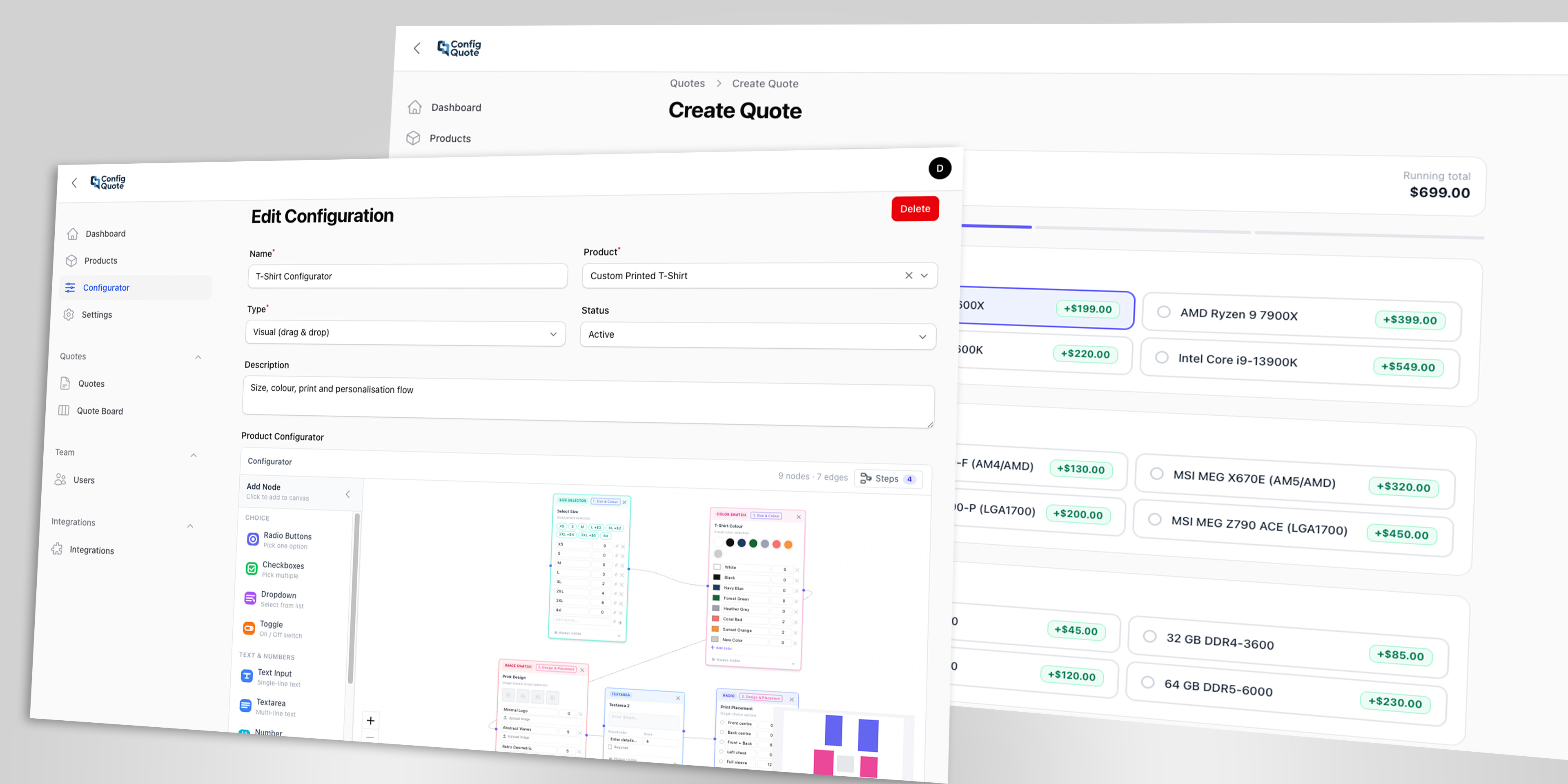 ConfigQuote Hero - Light Mode